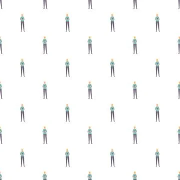 Person using smartphone seamless repeating pattern Stock Illustration