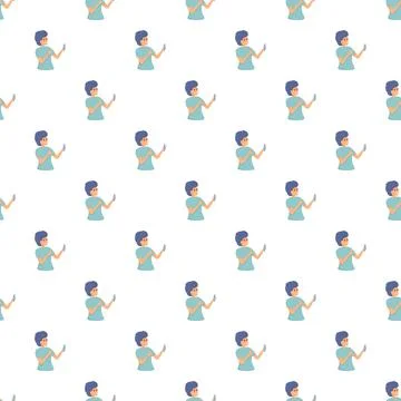 Person using smartphone for selfie pattern repeating 库存插图