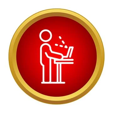 Person using standing desk icon for productivity イラスト素材