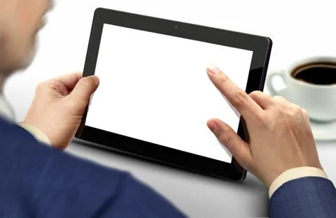 Person using tablet touch screen pc Stock Photos