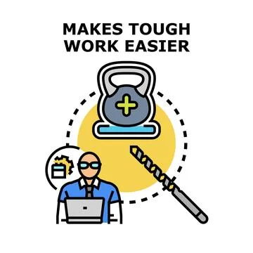 Person using technology making tough work easier Stock Illustration