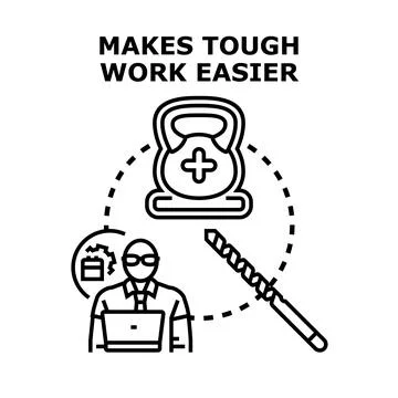 Person using technology making tough work easier Stock Illustration