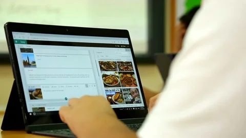 Person Using a Touchscreen Laptop, close up Видео 99191148