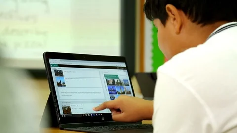 Person Using a Touchscreen Laptop Video stock 99189905