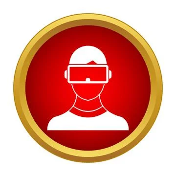 Person using virtual reality glasses exploring metaverse icon Stock Illustration