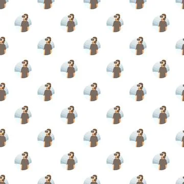 Person using vr headset seamless pattern Stock Illustration