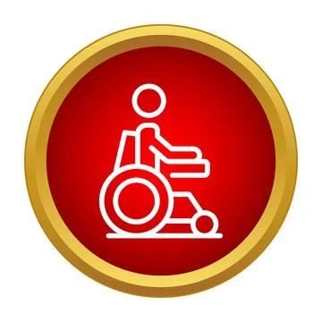 Person using a wheelchair as accessibility access icon Stock Illustration