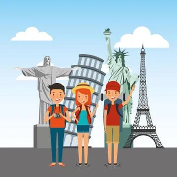 Person on vacations holidays Stock Illustration