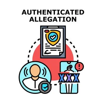 Person verifying an authenticated allegation document Stock Illustration