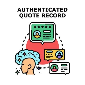 Person verifying authenticated record quote information Stock Illustration