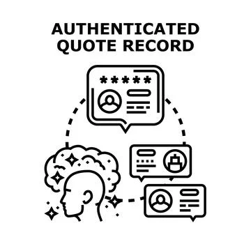 Person verifying authenticated record quote information Stock Illustration