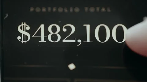 Person views the Total Portfolio Value Stock Footage 331576729