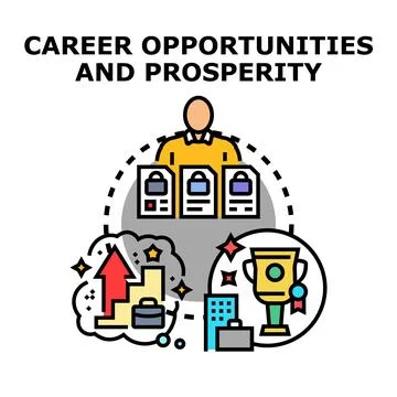 Person visualizing career path with growth and success Illustrazione stock