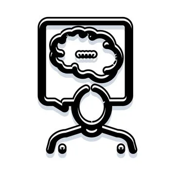 Person visualizing cloud thinking process with brain activity 스톡 일러스트