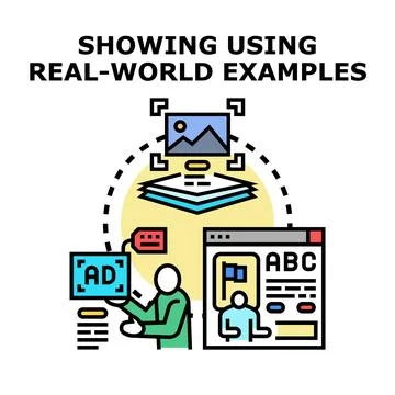Person visualizing content with layered media data Stock Illustration