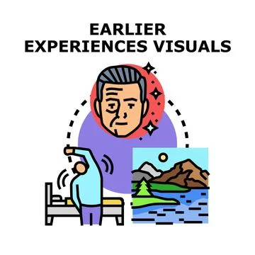 Person visualizing past experiences and memories while waking up Illustrazione stock
