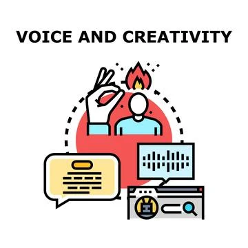 Person visualizing voice and developing creative ideas Stock-Illustration