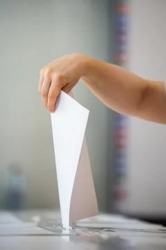 Person votes during elections Stock Photos