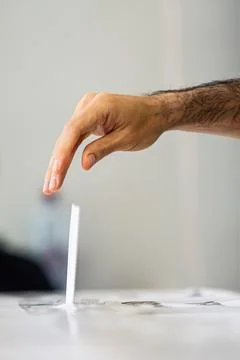 Person votes during elections Stock Photos