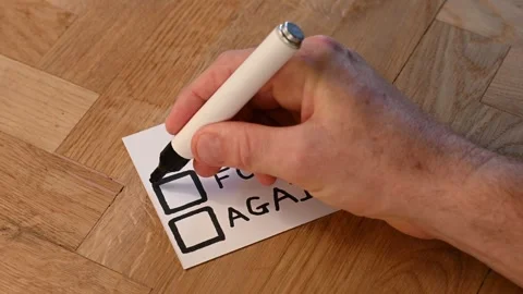 Person votes for in support of Artificial Intelligence AI Stock Footage 292489629