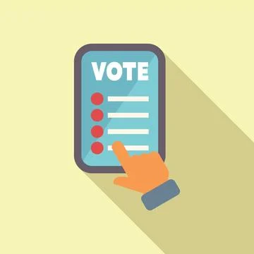 Person voting online using electronic voting system on tablet Stockillustratie