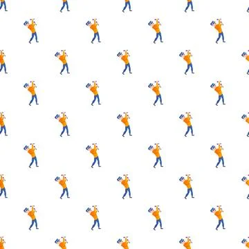 Person in vr headset exploring a virtual reality pattern Stock Illustration