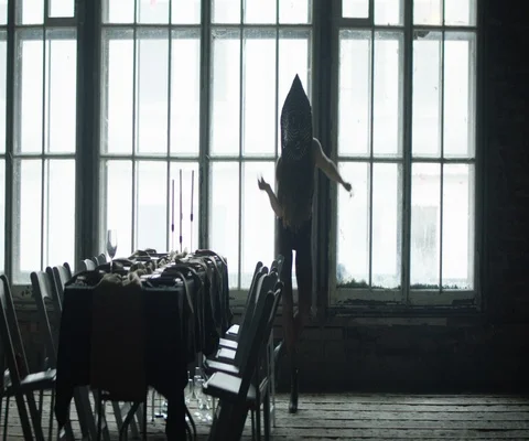 Person waiting on the dining table Stock Footage 109632277