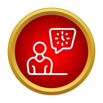 Person waiting with speech bubble clock icon 스톡 일러스트