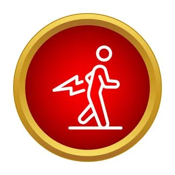 Person walking experiencing severe lower back pain イラスト素材