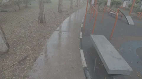 A person walking in the rain Stock Footage 345470349