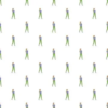 Person walking seamless pattern repeating background design イラスト素材