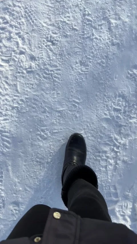 Person walking in the snow Stock-Footage 324549460