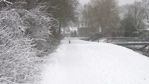 Person walking in snow Stock Footage 325812501