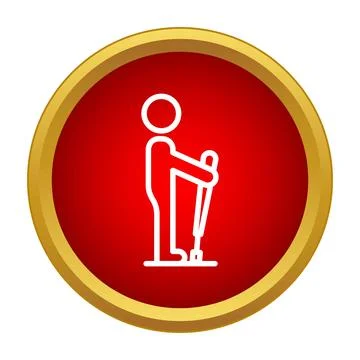 Person with walking stick icon accessibility symbol Stock Illustration
