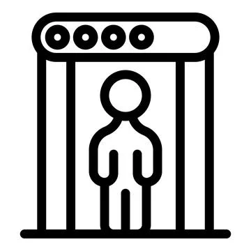 Person walking through security gate at airport or event venue Stock Illustration