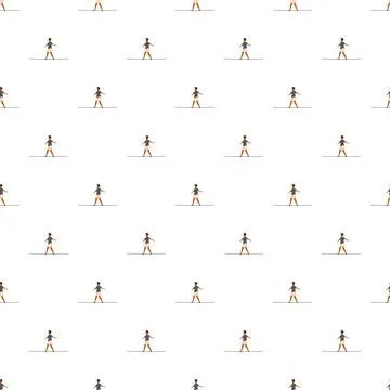 Person walking on tightrope seamless pattern Stock Illustration
