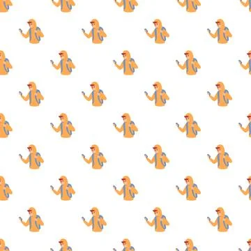 Person walking using smartphone seamless pattern Stock Illustration