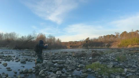Person walking in winter forest Stock Footage 260763558