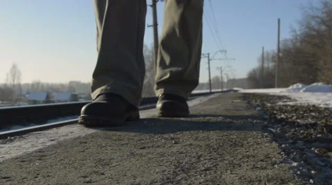 Person walks platform. Stock Footage 61087285