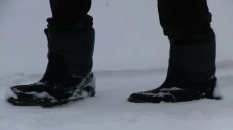 Person walks on snow Stock-Footage 20526693
