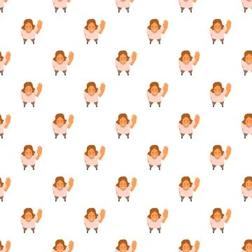 Person waving hand flat design seamless pattern Illustrazione stock