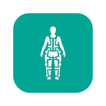 Person wearing exoskeleton, advanced technology aiding movement and physica.. Illustrazione stock
