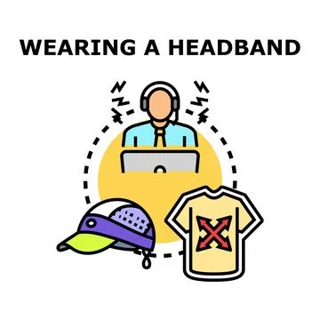 Person wearing headset working with technology concept Stock Illustration