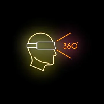 Person wearing virtual reality headset viewing 360 content Stock Illustration