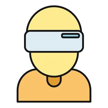 Person wearing virtual reality headset playing metaverse game Stock Illustration