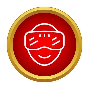 Person wearing virtual reality headset gaming icon Illustrazione stock
