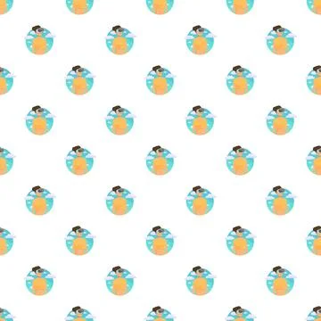 Person wearing virtual reality headset seamless pattern Stock Illustration