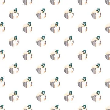 Person wearing vr headset exploring virtual reality seamless pattern Stock Illustration