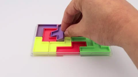 The person who completes the puzzle Video stock 336653855
