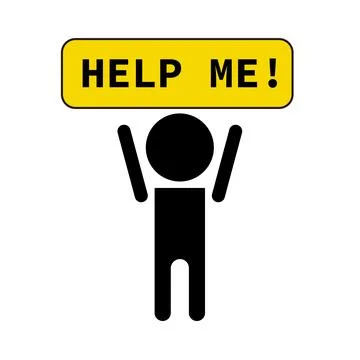 A person who needs help. Help me. Vector. Stock Illustration